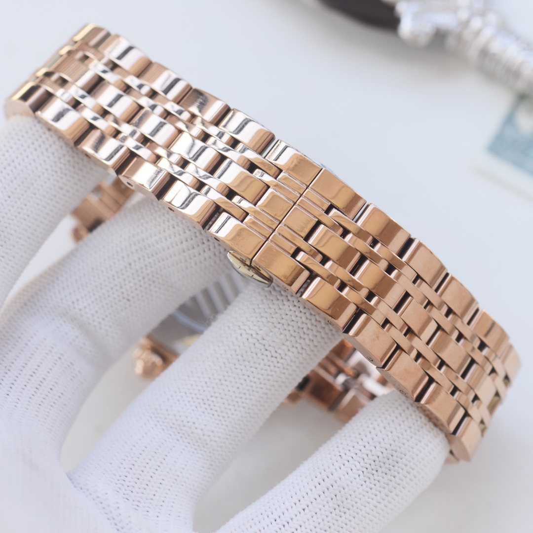 Patek Philippe Rose Gold White Dial Bracelet Watch — detail