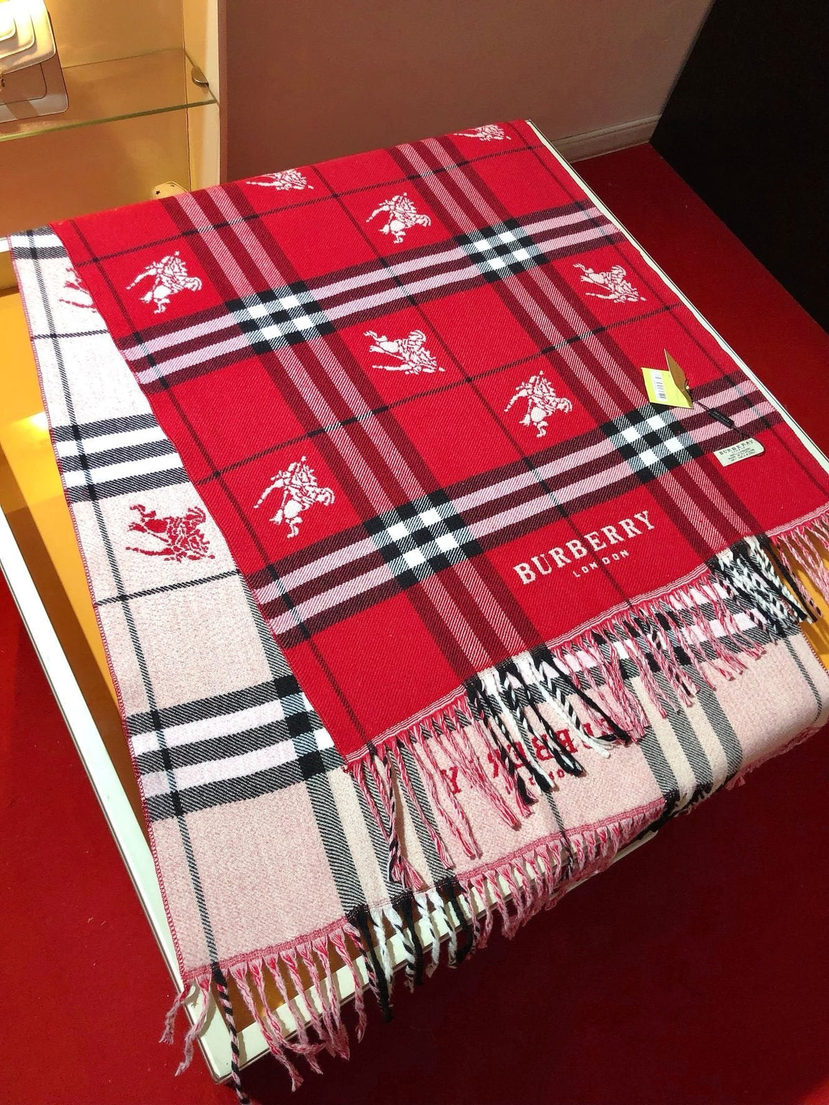 Burberry Plaid Fringed Scarf — front