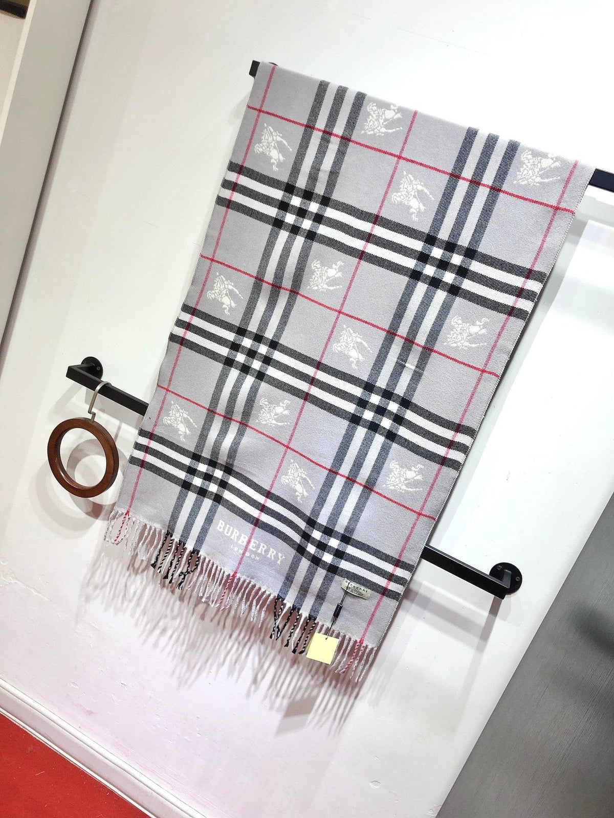 Burberry Plaid Fringed Scarf — front