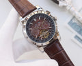 Patek Philippe Silver Brown Dial Strap Watch — hero