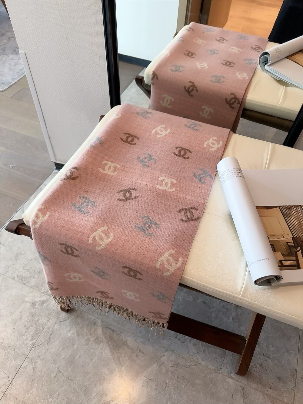 Chanel Reversible Motif Scarf — detail