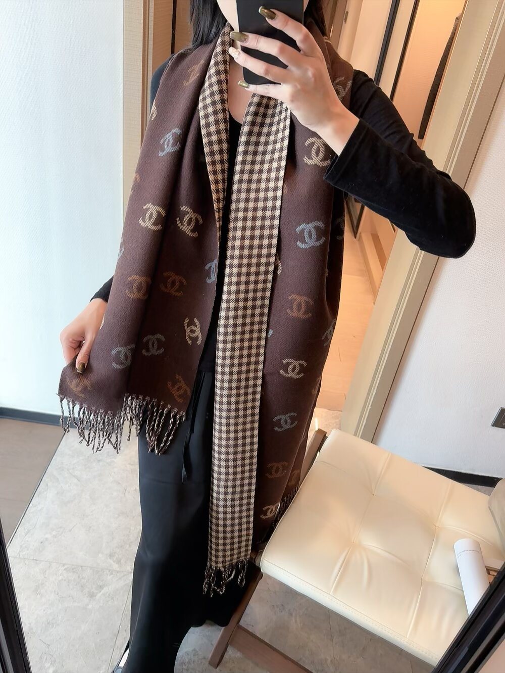 Chanel Reversible Motif Scarf — hero