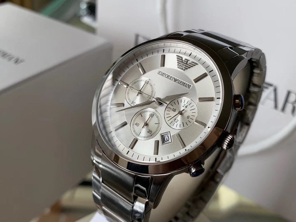 EMPORIO ARMANI White Dial Steel Bracelet Watch — side