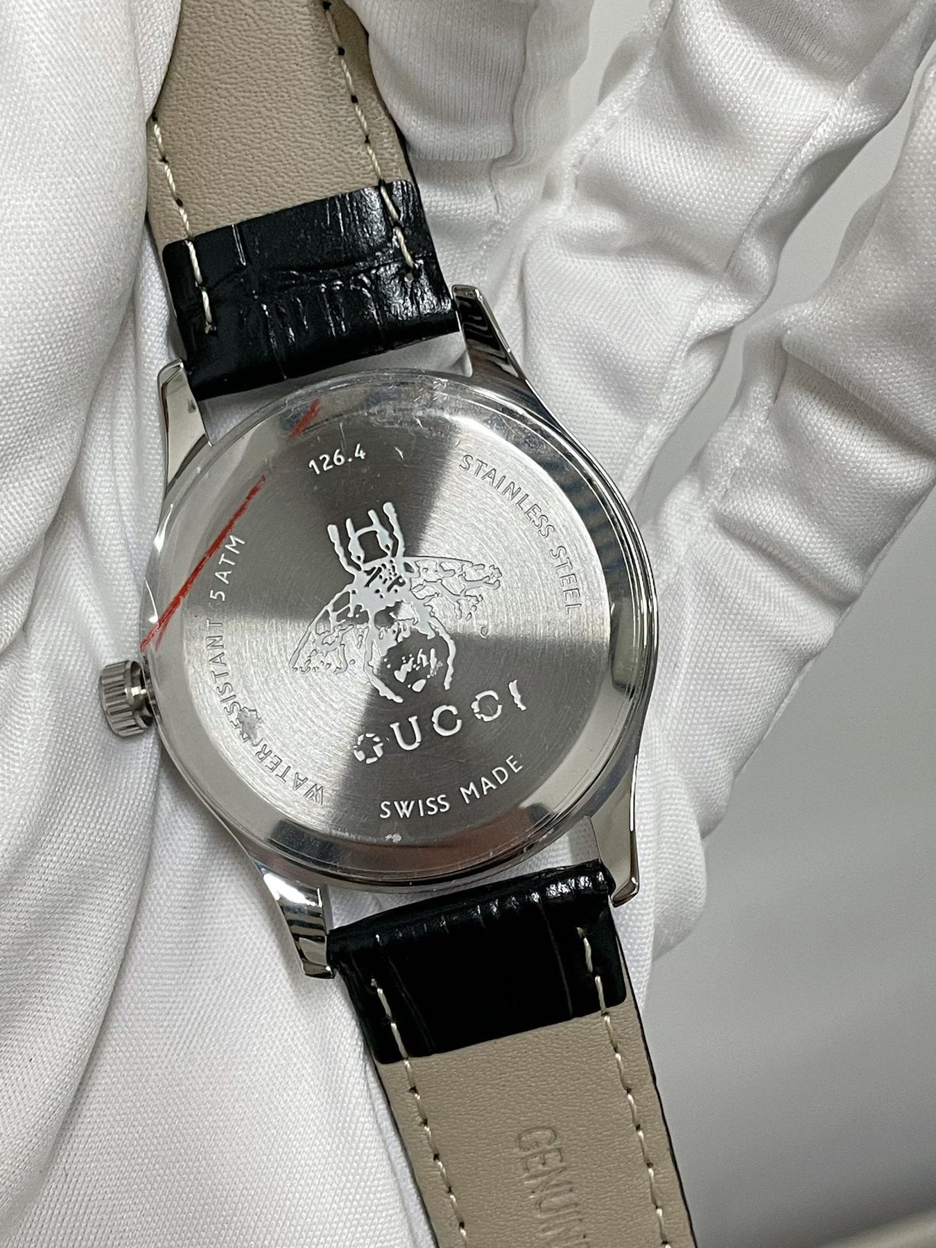 Gucci Black Bee Dial Watch — back