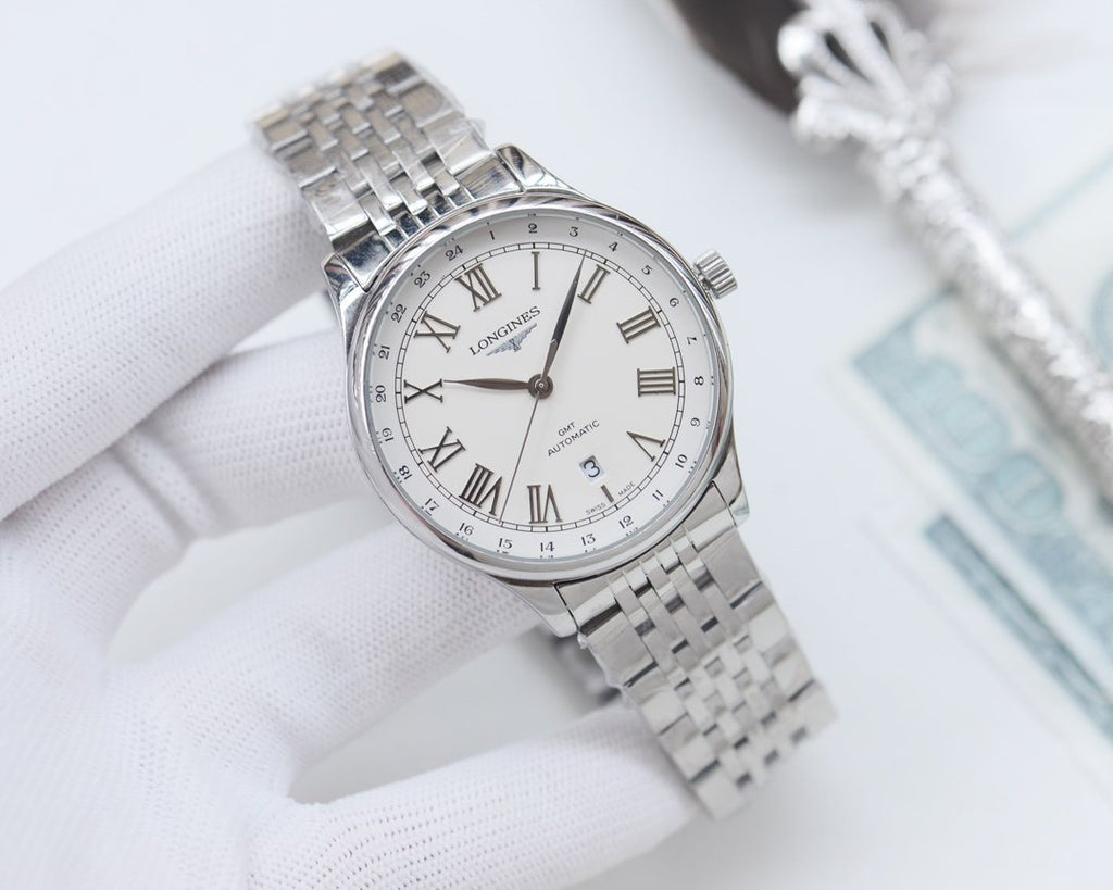 Longines White Silver Bracelet Watch — hero