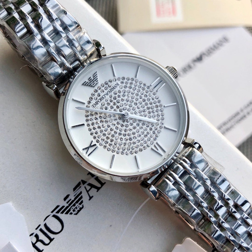 EMPORIO ARMANI White Dial Bracelet Watch — hero
