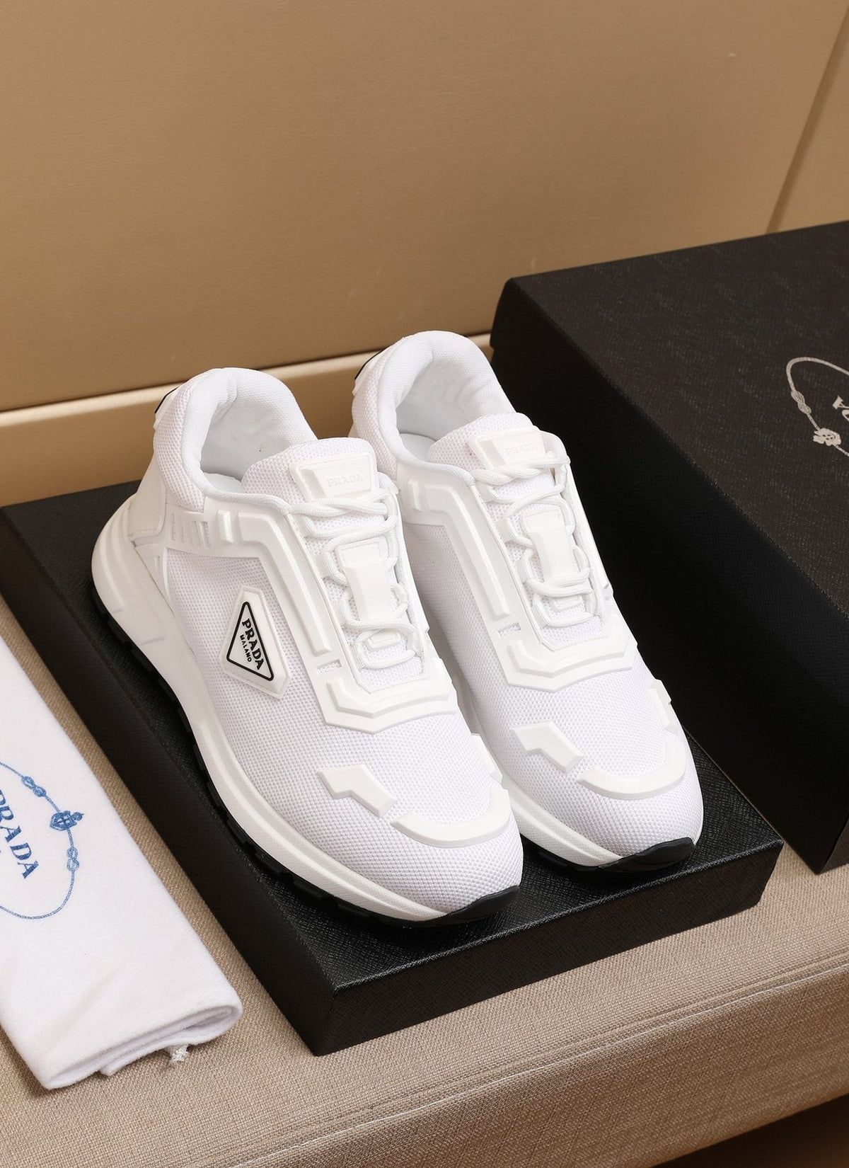 Prada Layered Platform Sneakers — side