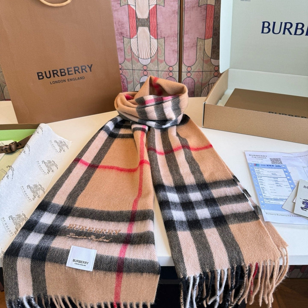 Burberry Fringed Plaid Scarf — hero