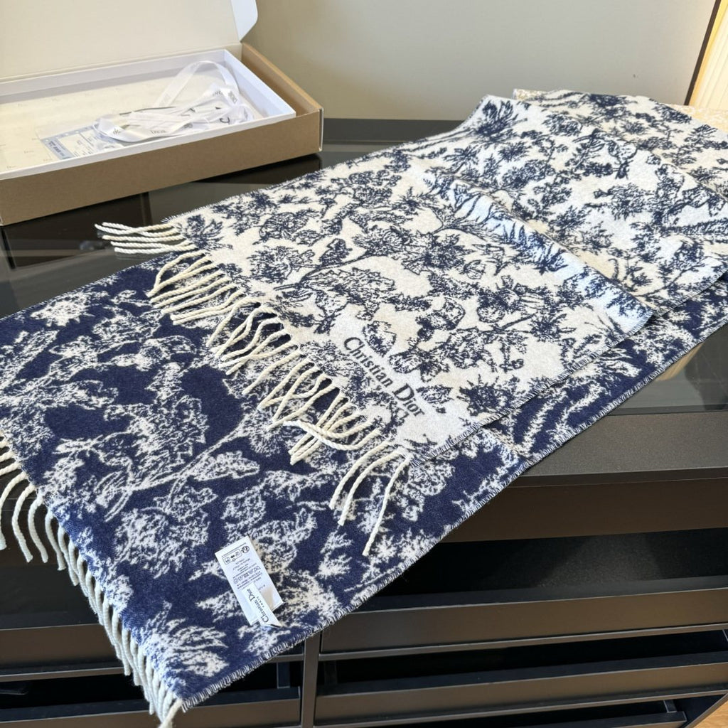 Dior Botanical Fringed Scarf — front