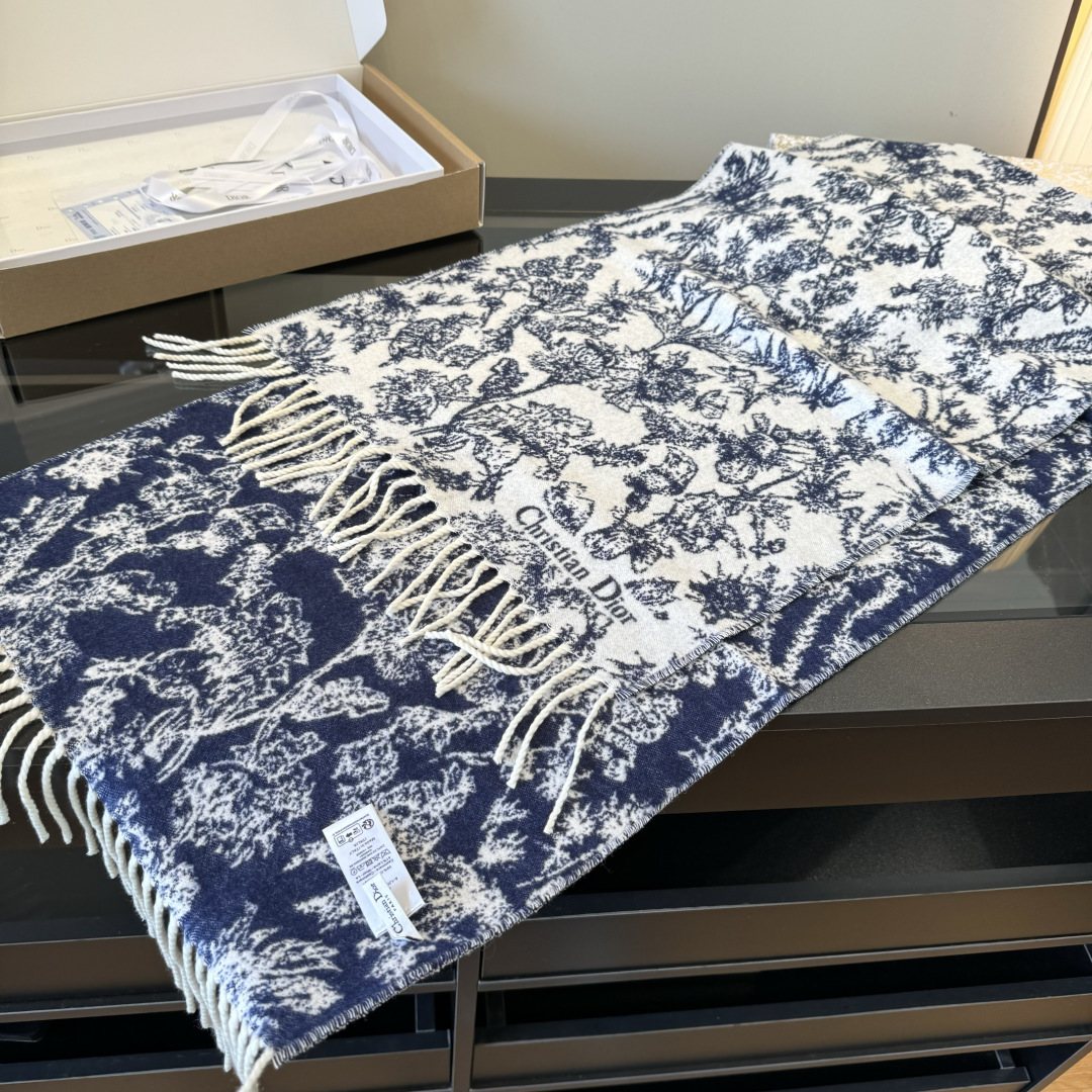 Dior Botanical Fringed Scarf — front