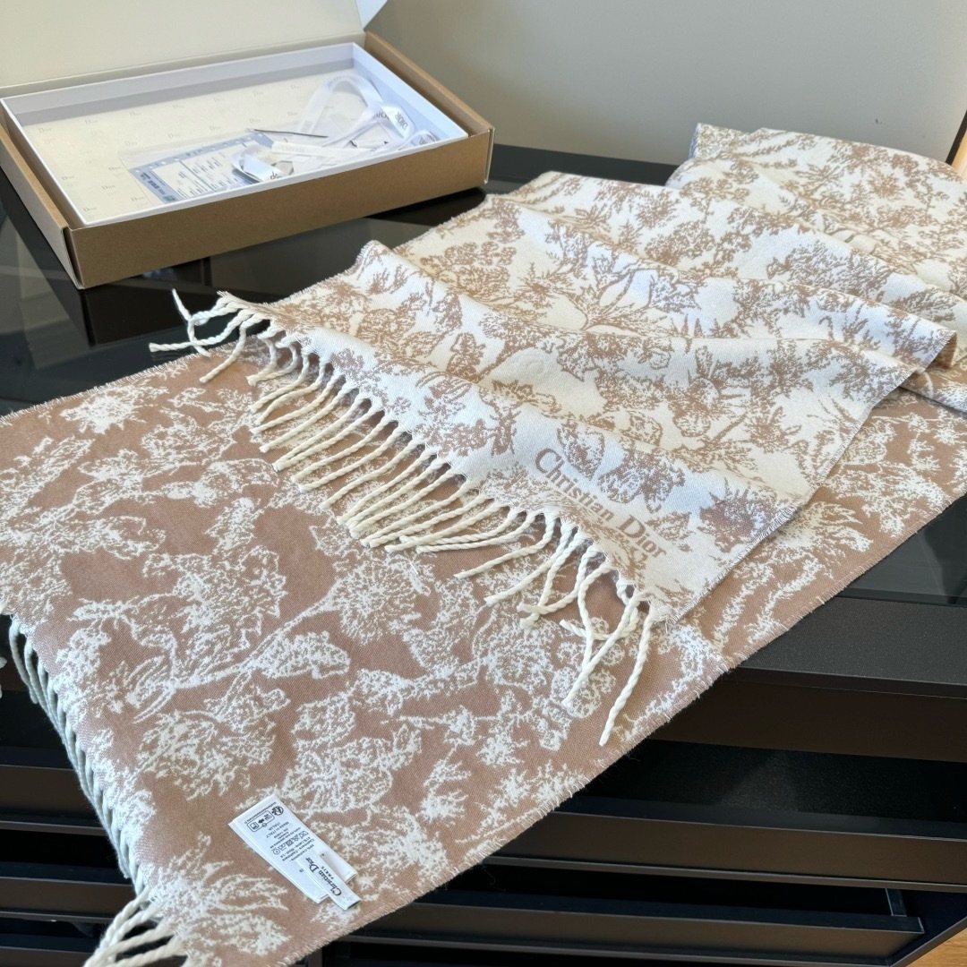Dior Botanical Fringed Scarf — front