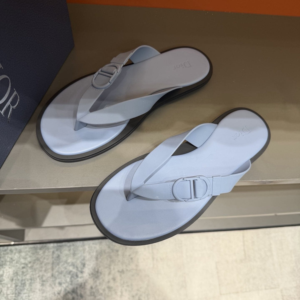 Dior Rivage Buckle Thong Sandals — front