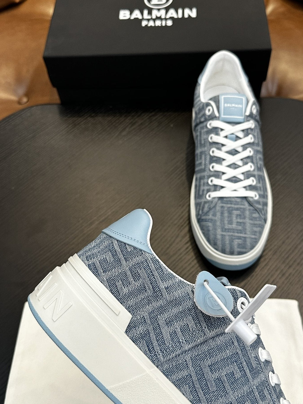 Balmain B-Skate Low-Top Sneakers — back