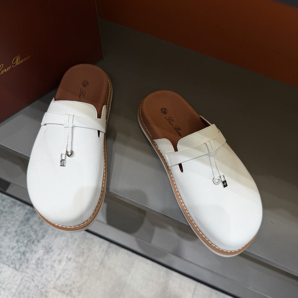 Textured Loafer Mule Shoes — front
