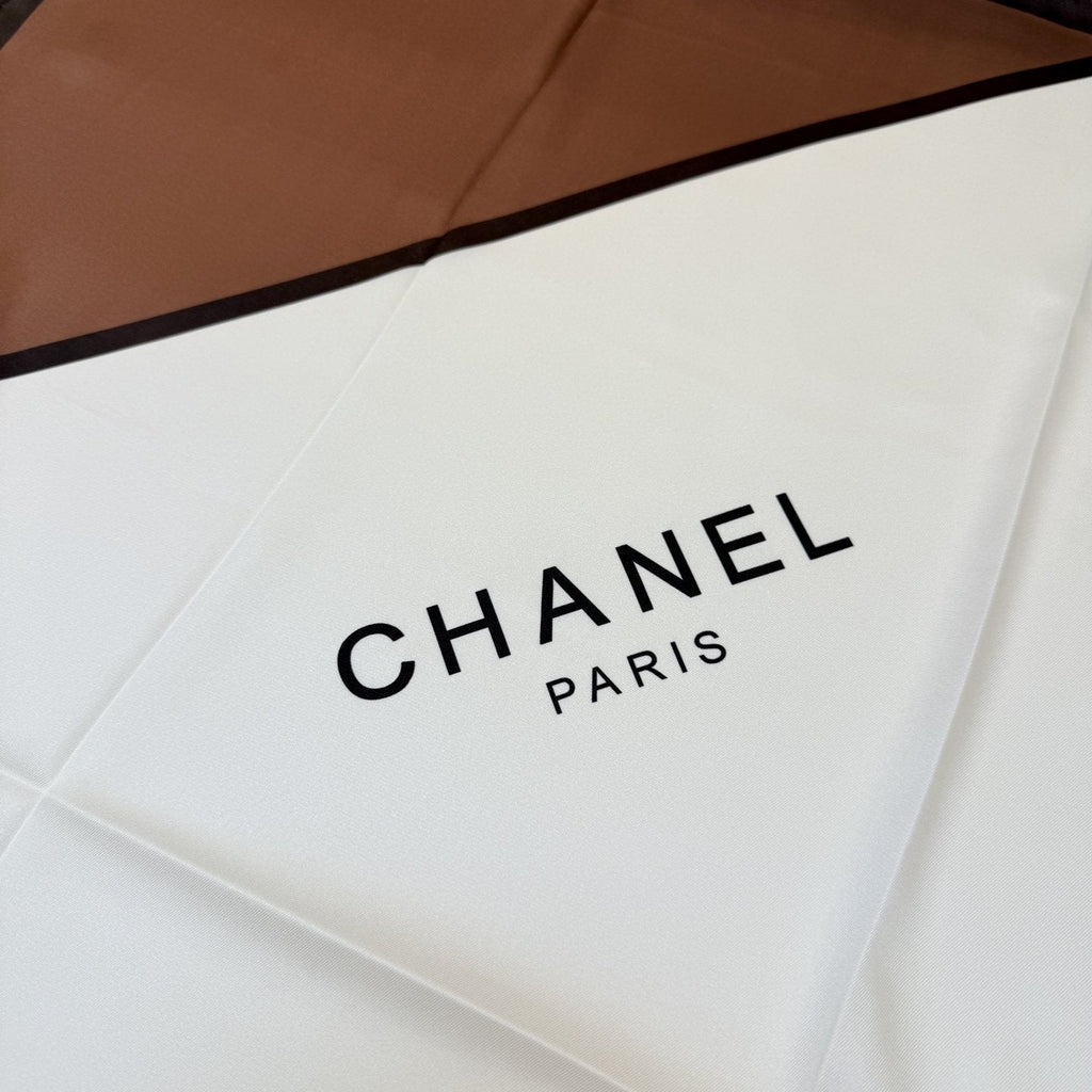 Chanel Blue Color-Block Square Scarf — detail