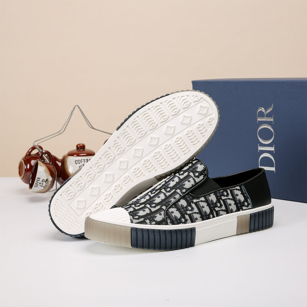 Dior Patterned Slip-On Sneakers — side