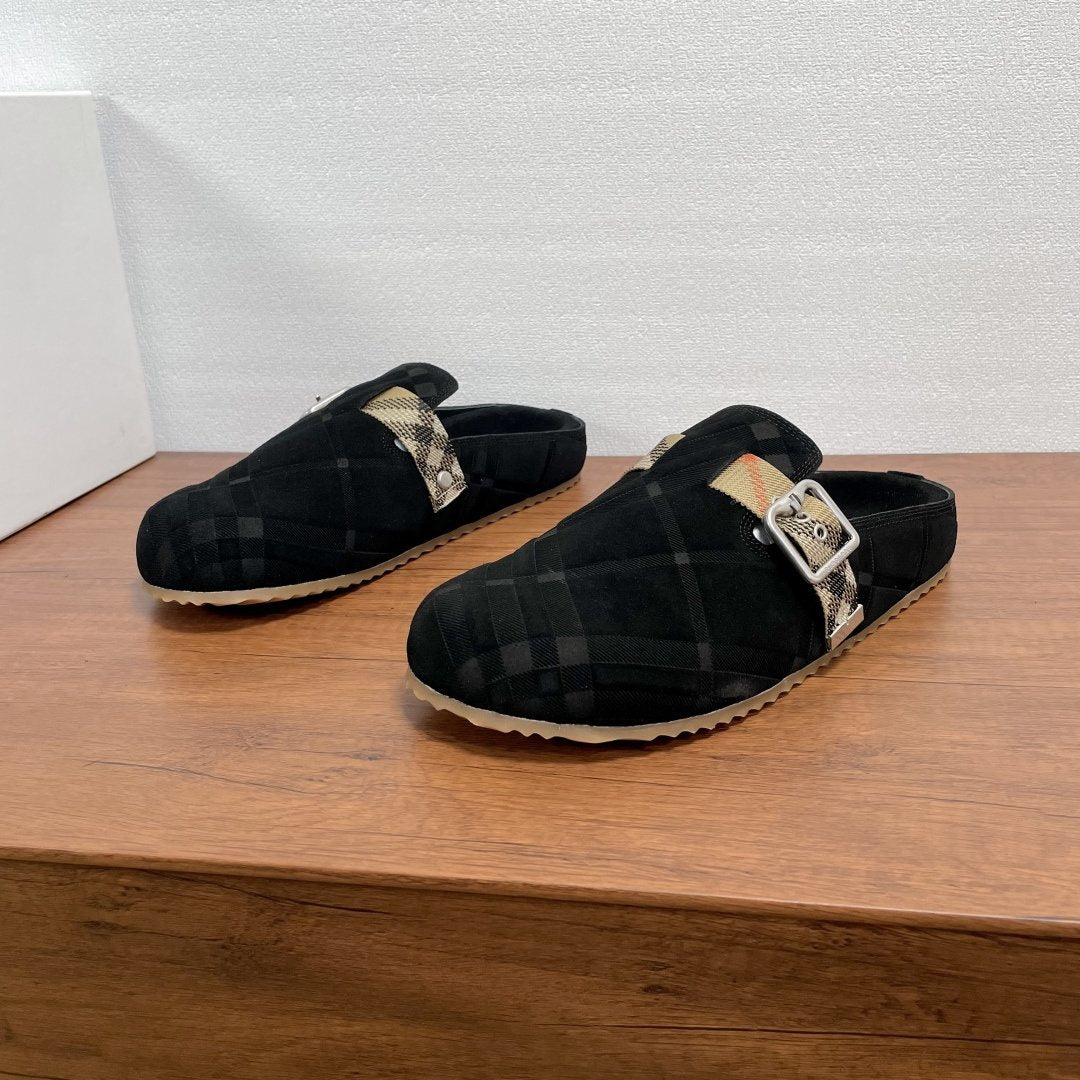 Burberry Men's Patterned Slip-On Sandals — front