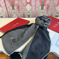 Loro Piana Black & White Herringbone Scarf — hero