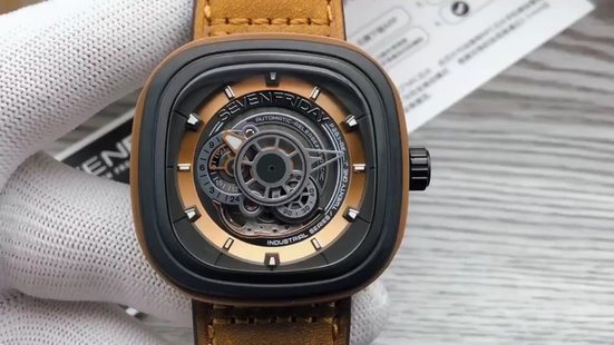 SEVENFRIDAY Bronze Open-Work Dial Watch — hero