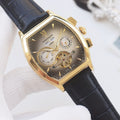 PATEK PHILIPPE Gold Black Leather Strap Watch — hero