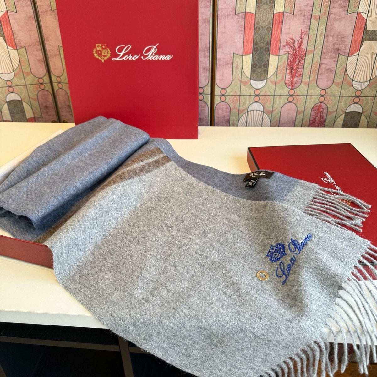 Loro Piana Reversible Fringed Scarf — front