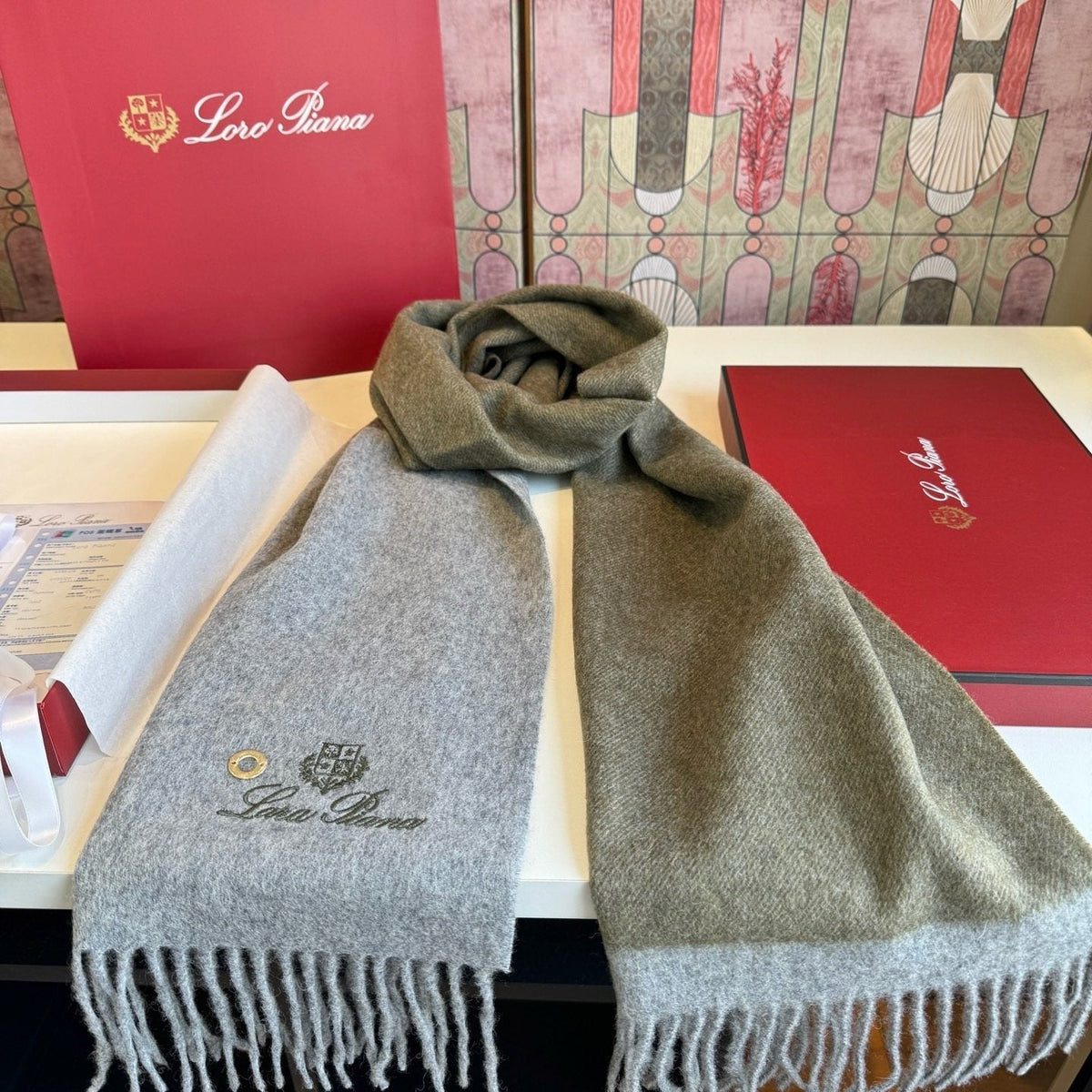 Loro Piana Reversible Fringed Scarf — front