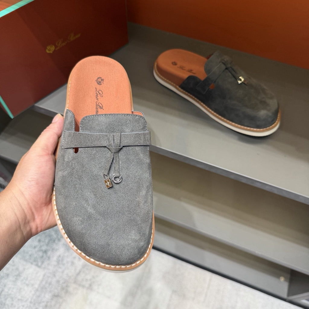 Camel Tan Backless Mule Loafers — front