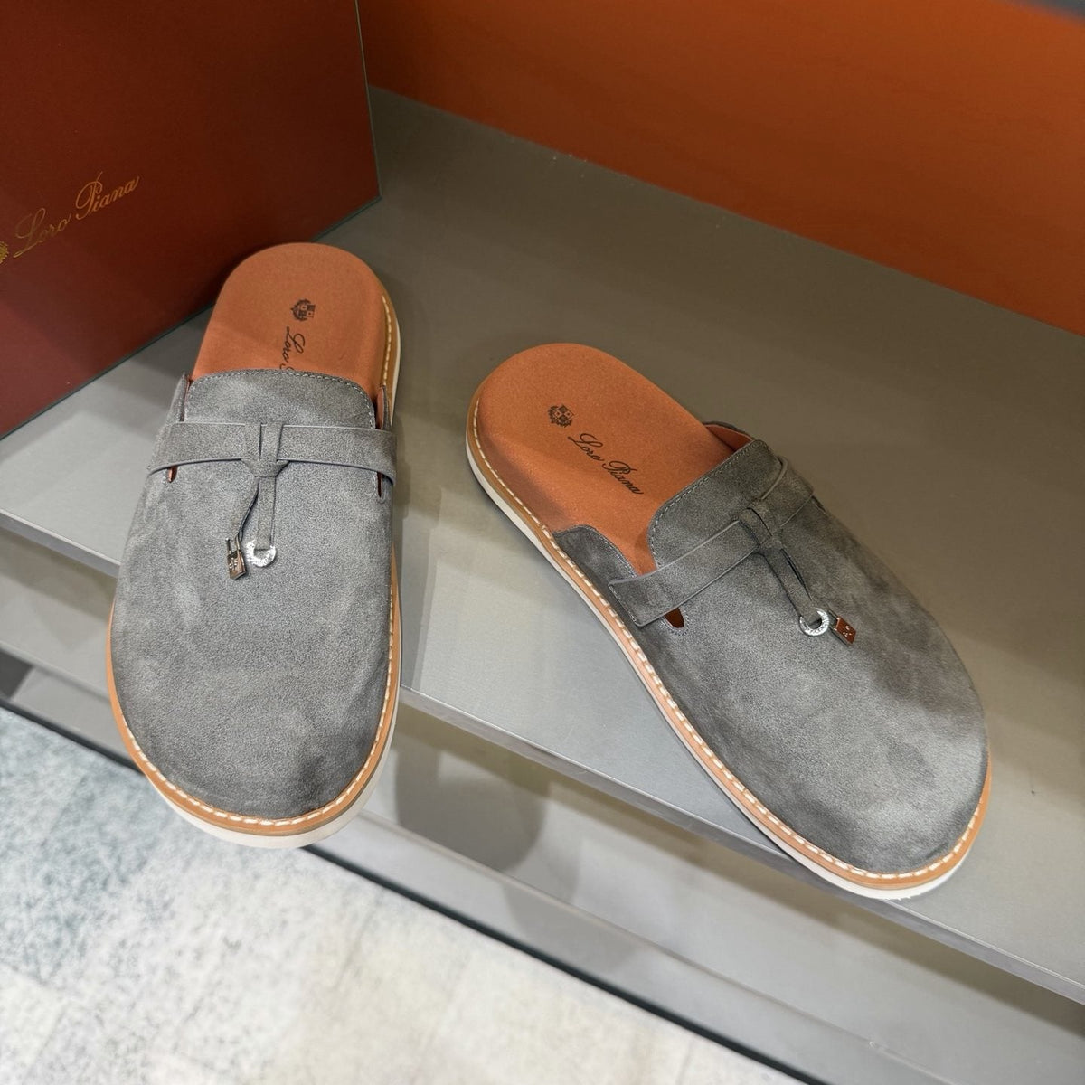 Camel Tan Backless Mule Loafers — front
