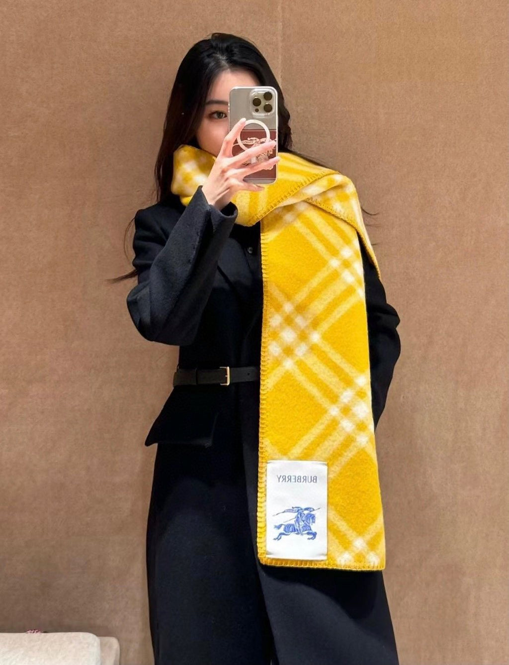 Burberry Plaid Scarf — model