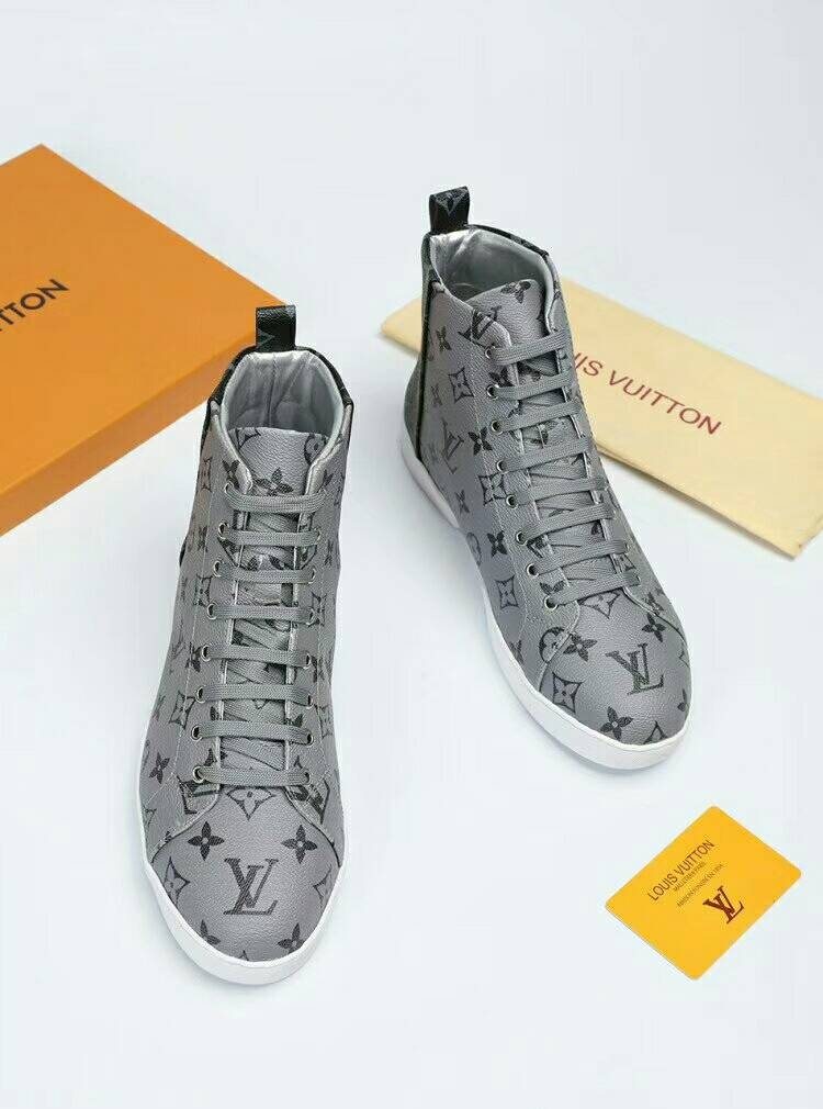 Louis Vuitton Monogram-Pattern High-Top Sneakers — front