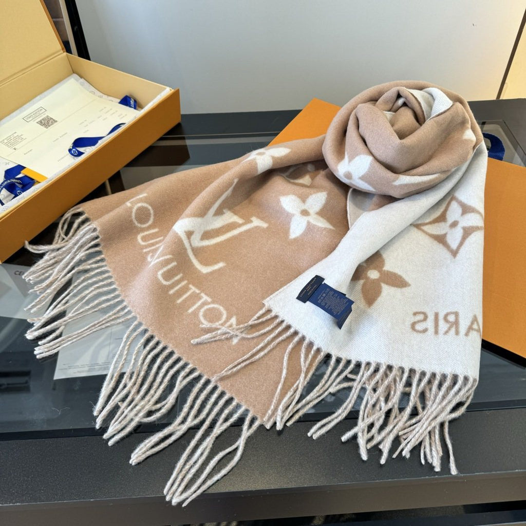 Louis Vuitton Monogram Fringed Scarf — side