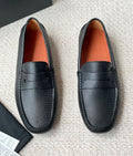 Zegna Pebbled Leather Penny Loafers — hero