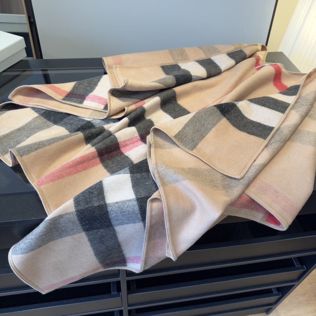 Burberry Reversible Plaid Cape Wrap — side