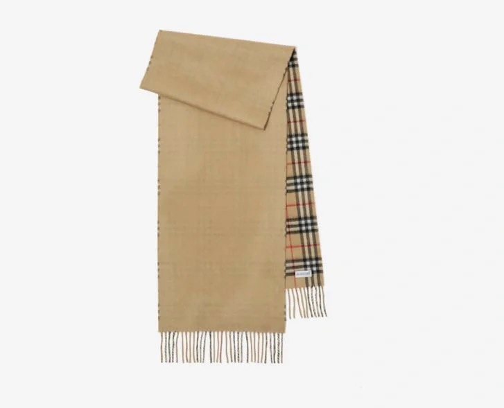 Burberry Reversible Fringed Plaid Scarf — front