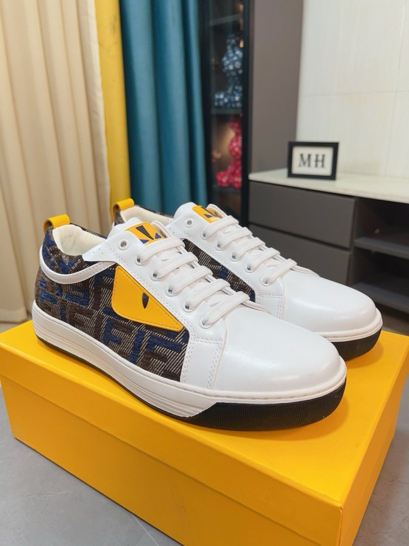 FENDI Patterned Panel Low-Top Sneakers — hero