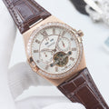 OMEGA Rose Gold Brown Silver Dial Strap Watch — hero