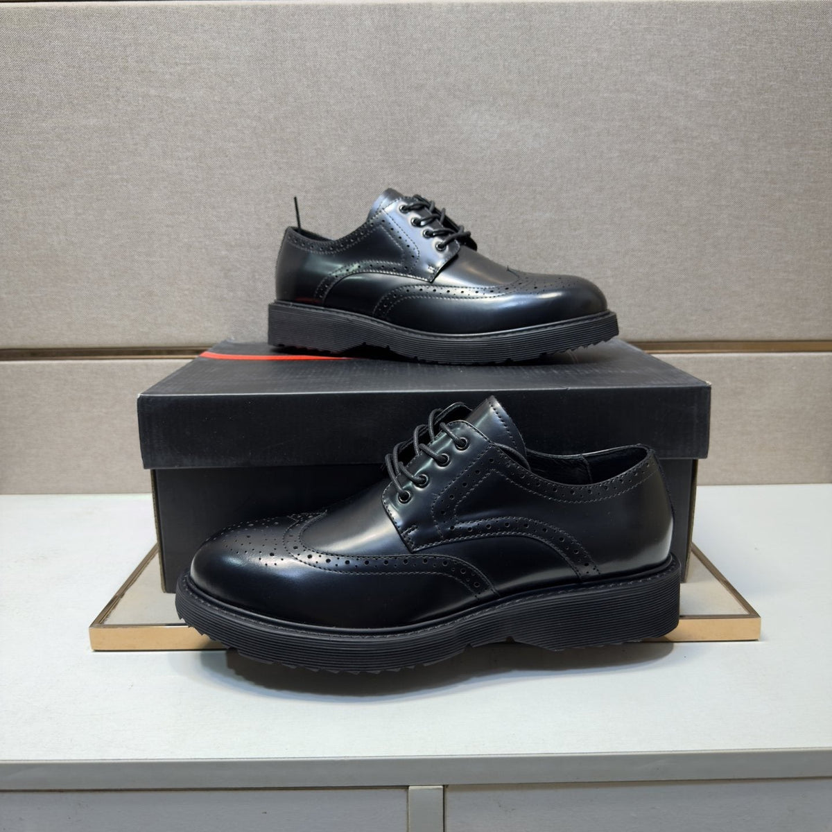 Prada Wingtip Lace-Up Shoes — front