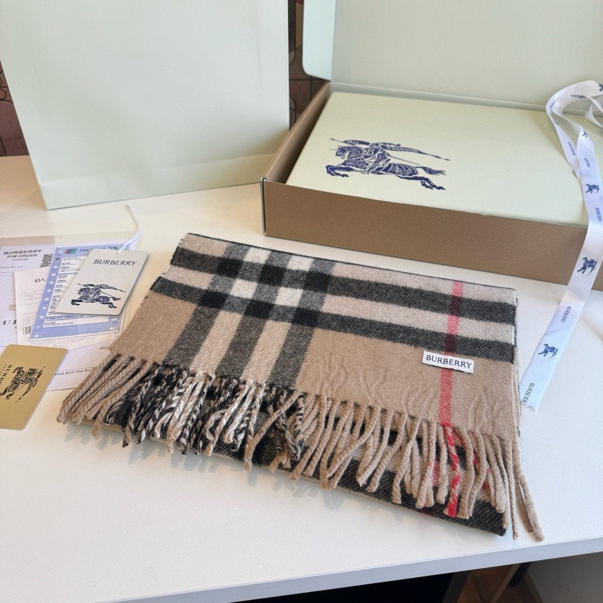 Burberry Reversible Check Monogram Scarf — front