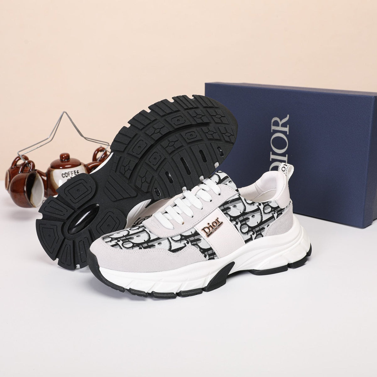 Dior Patterned Low-Top Sneakers — side