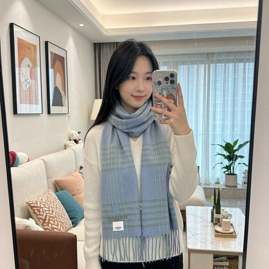 Burberry Plaid Fringe Scarf — hero