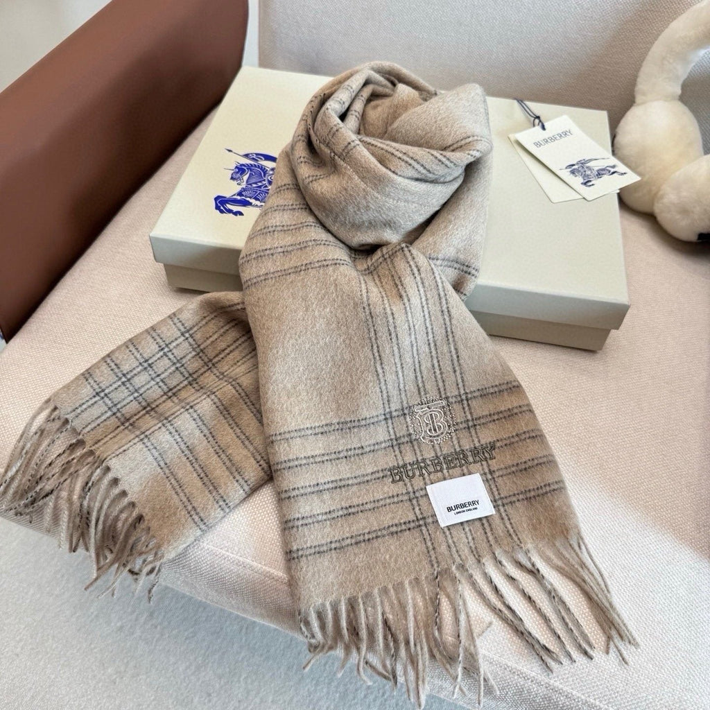 Burberry Plaid Fringe Scarf — side