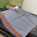 Gucci Blue-Gray Fringed Pattern Scarf — hero
