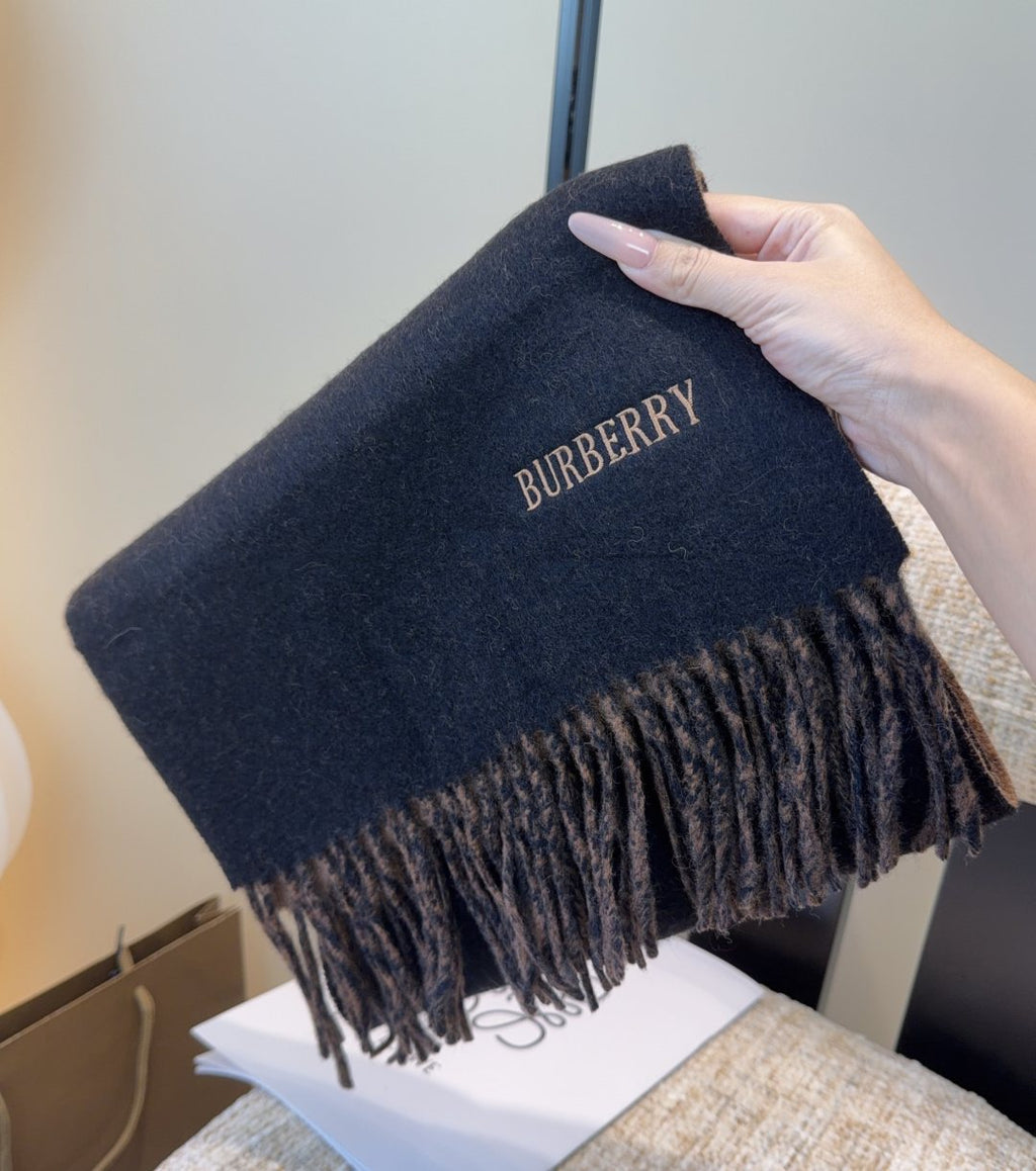Burberry Two-Tone Fringed Scarf — front