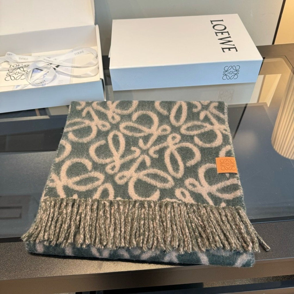 LOEWE Loop-Pattern Fringed Scarf — front
