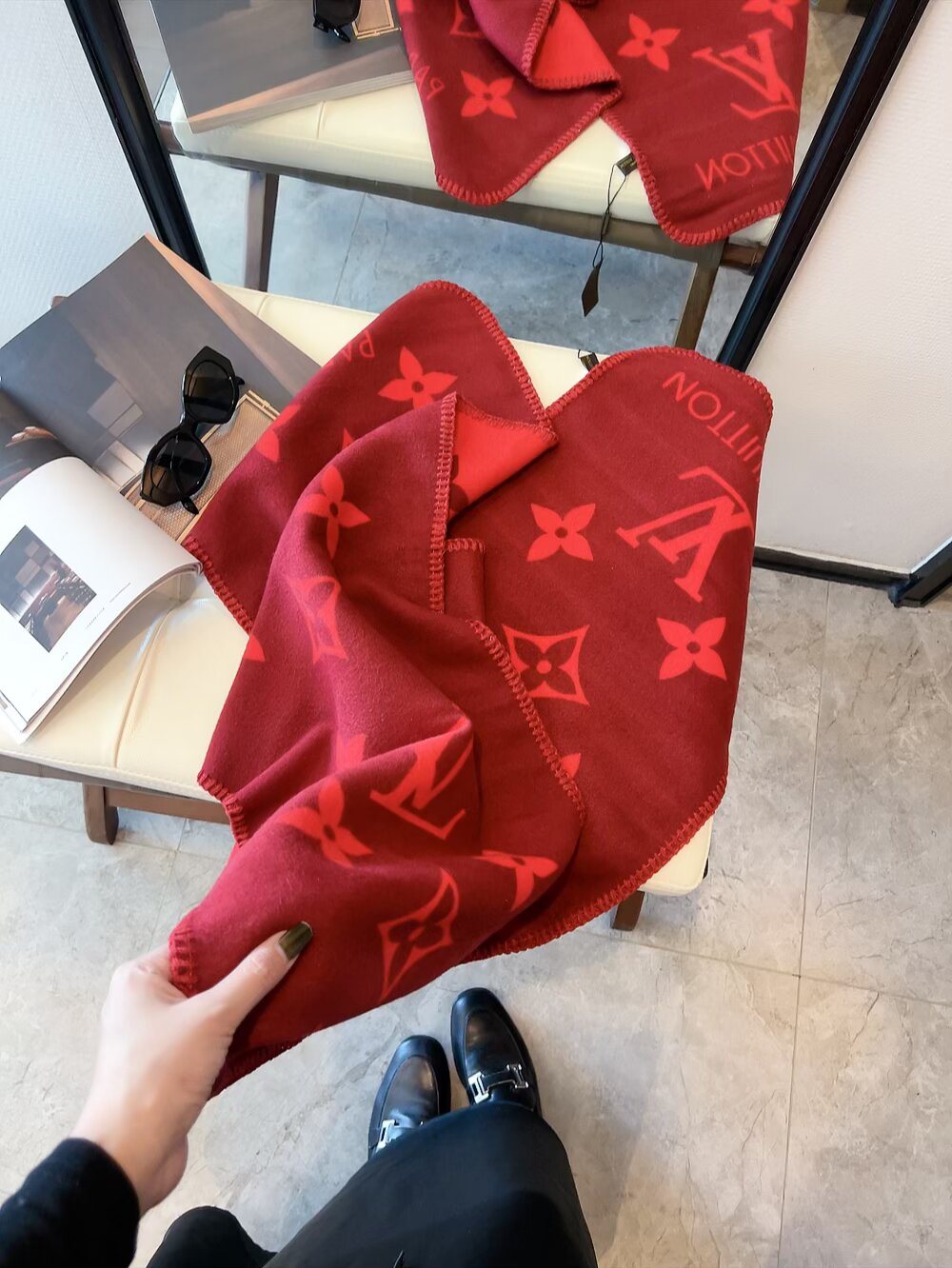 Louis Vuitton Reversible Monogram Scarf — front