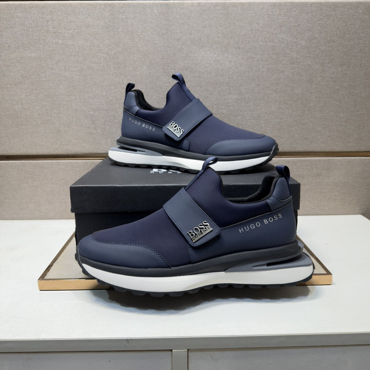 Hugo Boss Strap Slip-On Sneakers — front