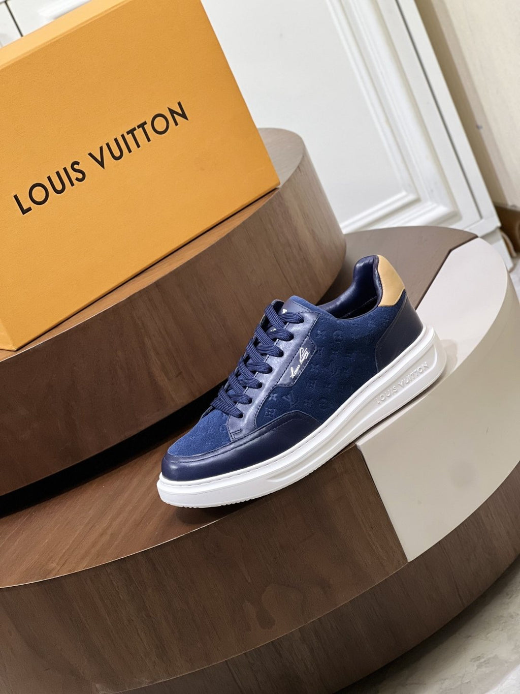 Louis Vuitton Textured Low-Top Sneakers — side