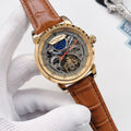 PATEK PHILIPPE Gold Brown Strap Watch — hero