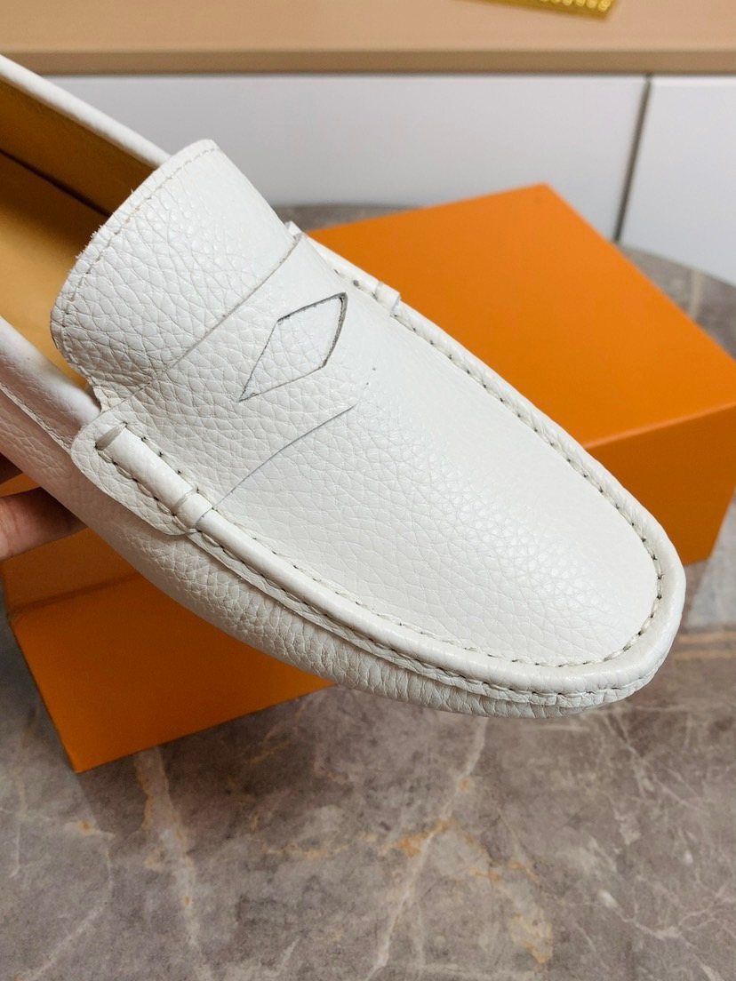 Louis Vuitton Textured Moc-Toe Loafers — detail
