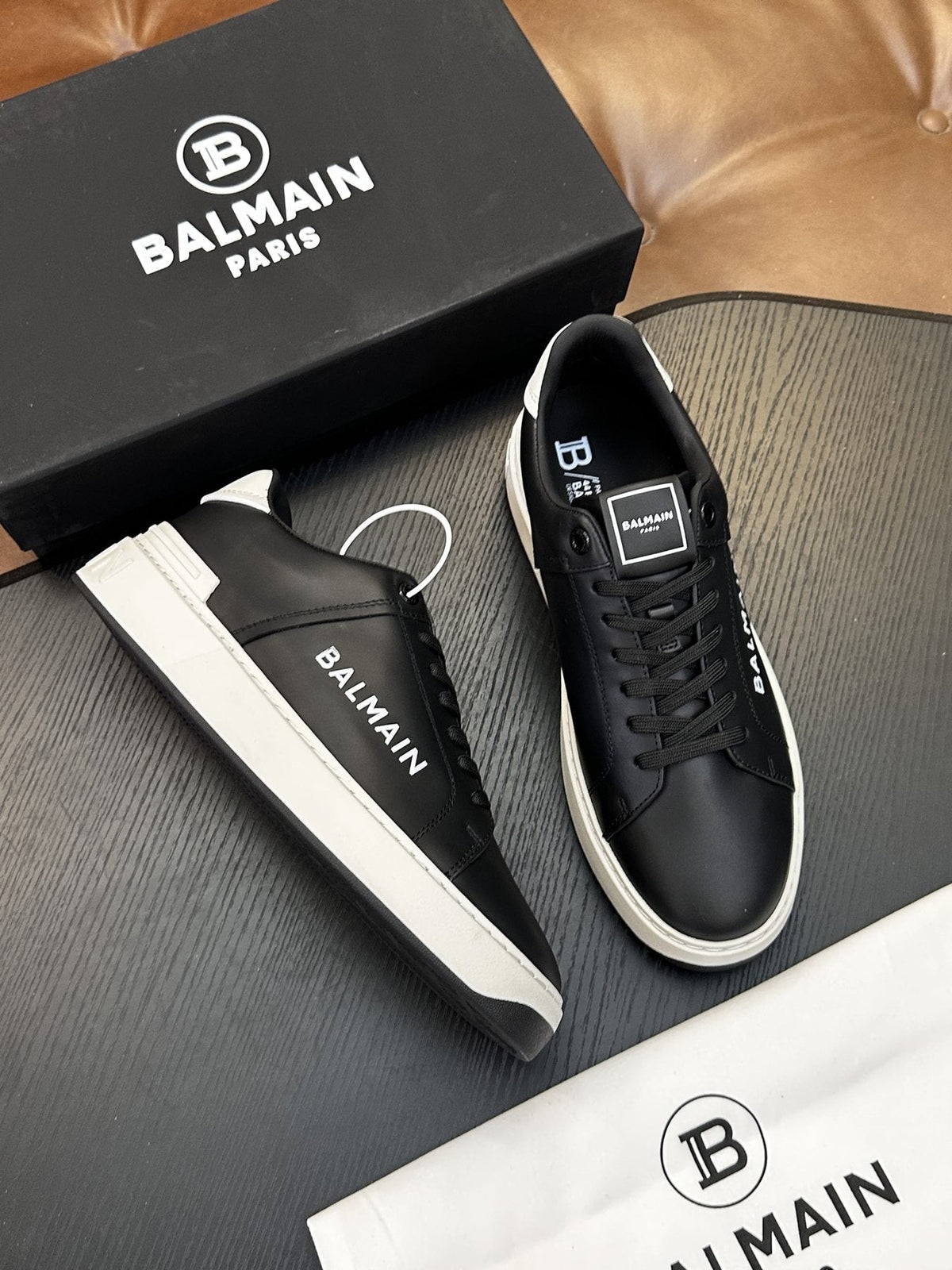 Balmain B-Skate Low-Top Sneakers — front